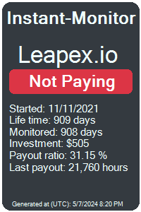 leapex.io Monitored by Instant-Monitor.com