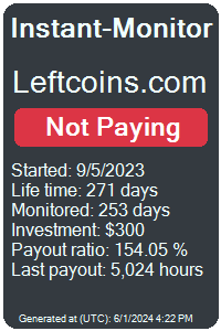 leftcoins.com Monitored by Instant-Monitor.com