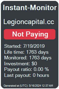 legioncapital.cc Monitored by Instant-Monitor.com