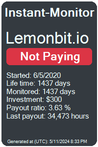 lemonbit.io Monitored by Instant-Monitor.com