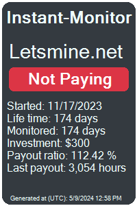 letsmine.net Monitored by Instant-Monitor.com