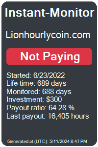 lionhourlycoin.com Monitored by Instant-Monitor.com