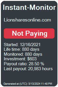 lionsharesonline.com Monitored by Instant-Monitor.com