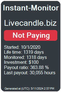 livecandle.biz Monitored by Instant-Monitor.com