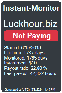 luckhour.biz Monitored by Instant-Monitor.com