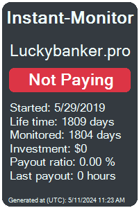 luckybanker.pro Monitored by Instant-Monitor.com