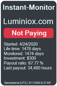 luminiox.com Monitored by Instant-Monitor.com
