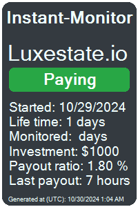 luxestate.io Monitored by Instant-Monitor.com