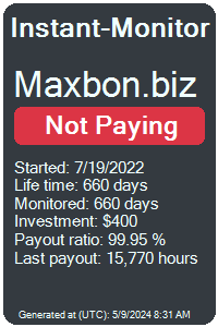 maxbon.biz Monitored by Instant-Monitor.com