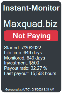 maxquad.biz Monitored by Instant-Monitor.com