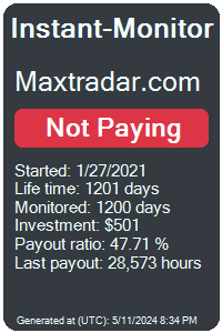 maxtradar.com Monitored by Instant-Monitor.com