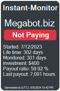 megabot.biz Monitored by Instant-Monitor.com