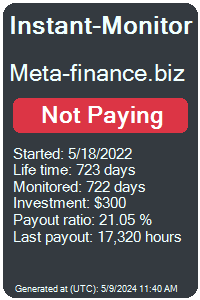 meta-finance.biz Monitored by Instant-Monitor.com