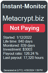metacrypt.biz Monitored by Instant-Monitor.com