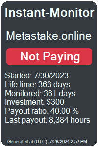 metastake.online Monitored by Instant-Monitor.com