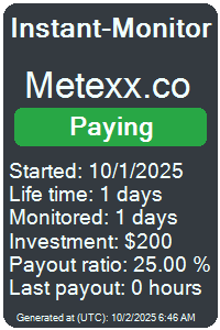 metexx.co Monitored by Instant-Monitor.com