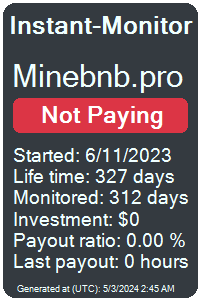 minebnb.pro Monitored by Instant-Monitor.com