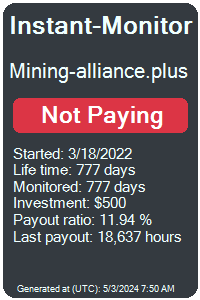 mining-alliance.plus Monitored by Instant-Monitor.com