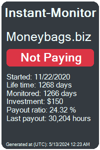 moneybags.biz Monitored by Instant-Monitor.com