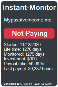 mypassiveincome.me Monitored by Instant-Monitor.com