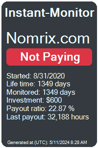 nomrix.com Monitored by Instant-Monitor.com
