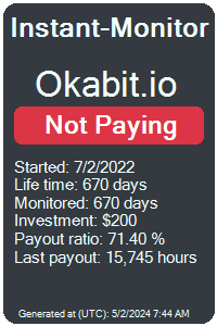 okabit.io Monitored by Instant-Monitor.com