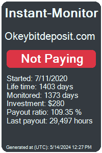 okeybitdeposit.com Monitored by Instant-Monitor.com