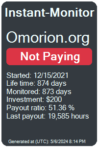 omorion.org Monitored by Instant-Monitor.com