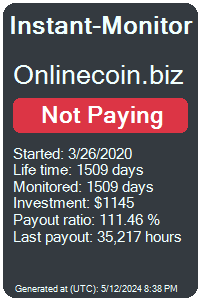 onlinecoin.biz Monitored by Instant-Monitor.com