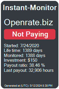 openrate.biz Monitored by Instant-Monitor.com