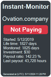 ovation.company Monitored by Instant-Monitor.com