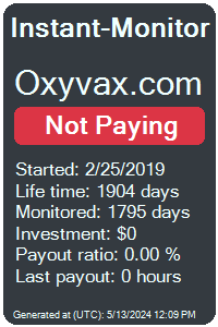 oxyvax.com Monitored by Instant-Monitor.com