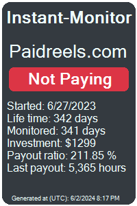 paidreels.com Monitored by Instant-Monitor.com