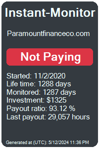paramountfinanceco.com Monitored by Instant-Monitor.com