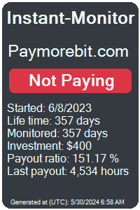 paymorebit.com Monitored by Instant-Monitor.com