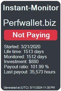 perfwallet.biz Monitored by Instant-Monitor.com