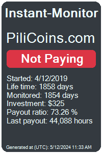 pilicoins.com Monitored by Instant-Monitor.com