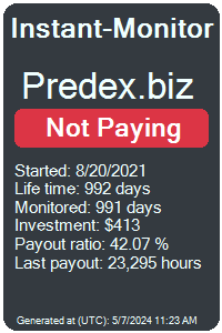 predex.biz Monitored by Instant-Monitor.com