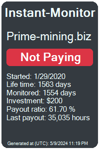 prime-mining.biz Monitored by Instant-Monitor.com
