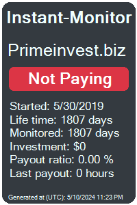 primeinvest.biz Monitored by Instant-Monitor.com