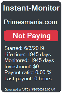 primesmania.com Monitored by Instant-Monitor.com