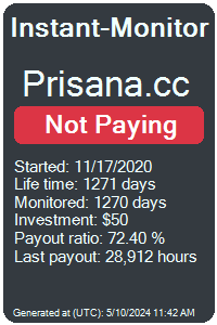 prisana.cc Monitored by Instant-Monitor.com