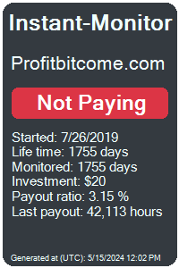 profitbitcome.com Monitored by Instant-Monitor.com