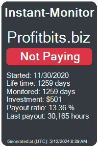 profitbits.biz Monitored by Instant-Monitor.com