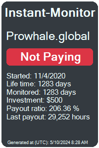 prowhale.global Monitored by Instant-Monitor.com