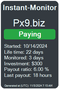 px9.biz Monitored by Instant-Monitor.com