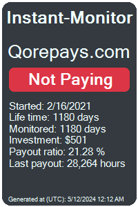qorepays.com Monitored by Instant-Monitor.com