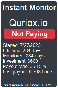 quriox.io Monitored by Instant-Monitor.com