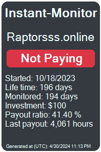 raptorsss.online Monitored by Instant-Monitor.com