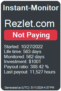 rezlet.com Monitored by Instant-Monitor.com